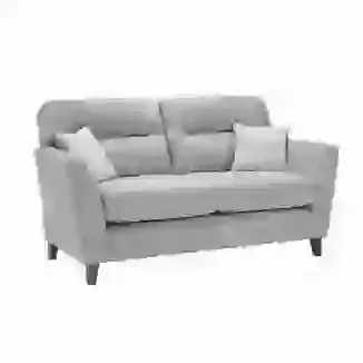 Grey Fabric High Back 2 Seater Sofa with Dark Feet